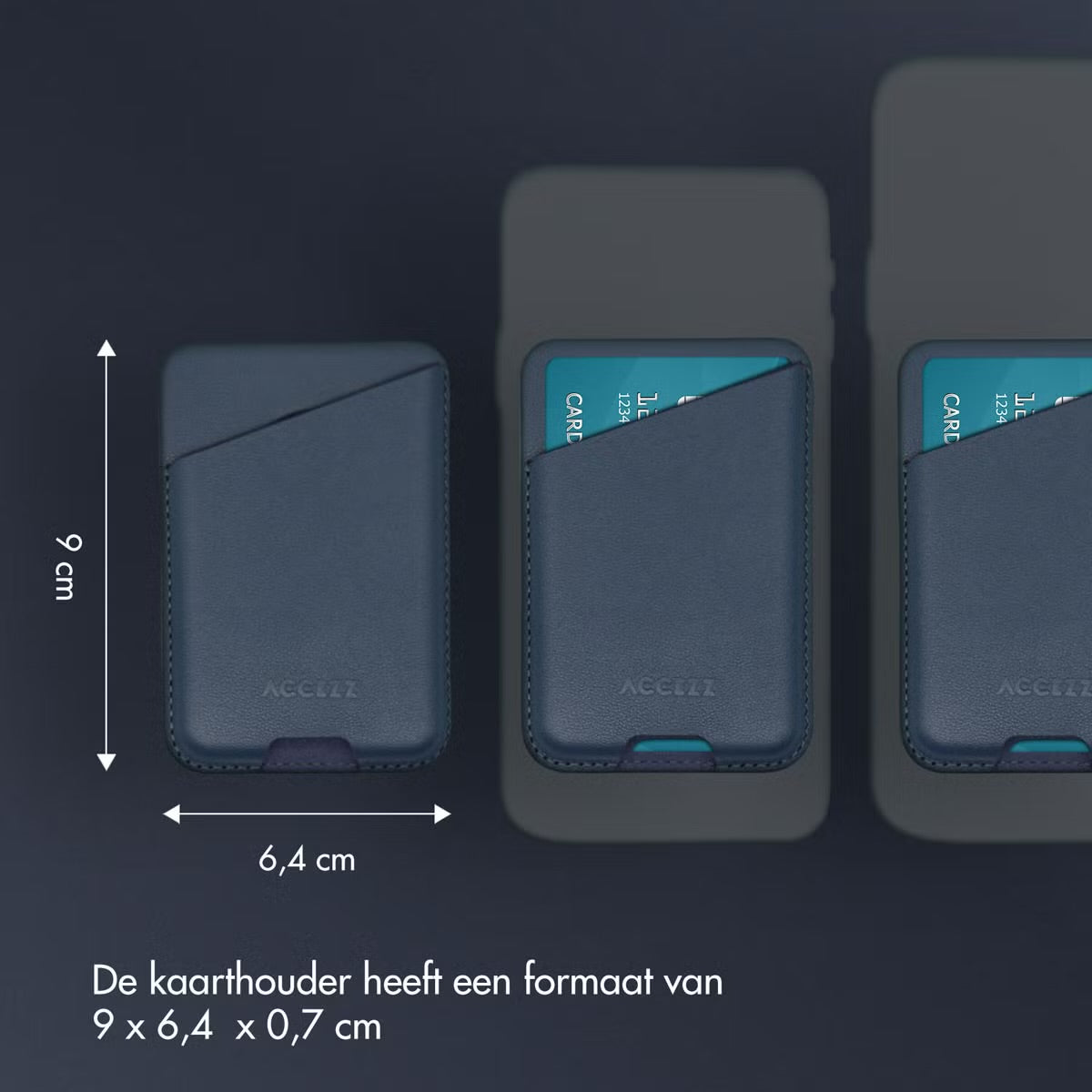 Accezz Leather Cardholder MagSafe - Kaarthouder met MagSafe - Nightfall Blue