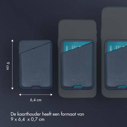 Accezz Leather Cardholder MagSafe - Kaarthouder met MagSafe - Nightfall Blue