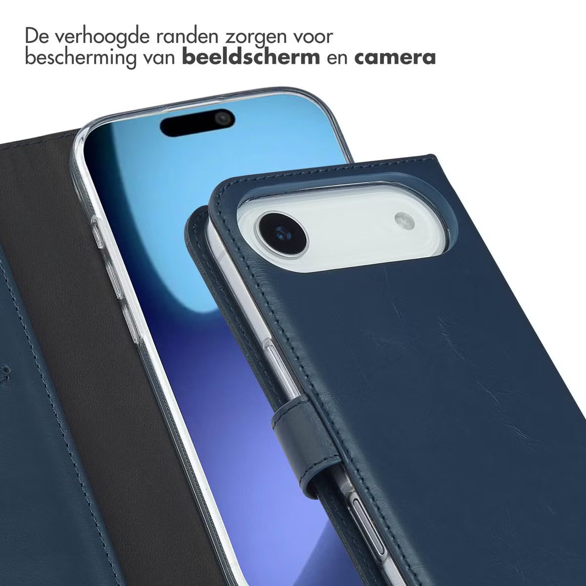 Selencia Echt Leren Bookcase for Apple iPhone Air - Blue