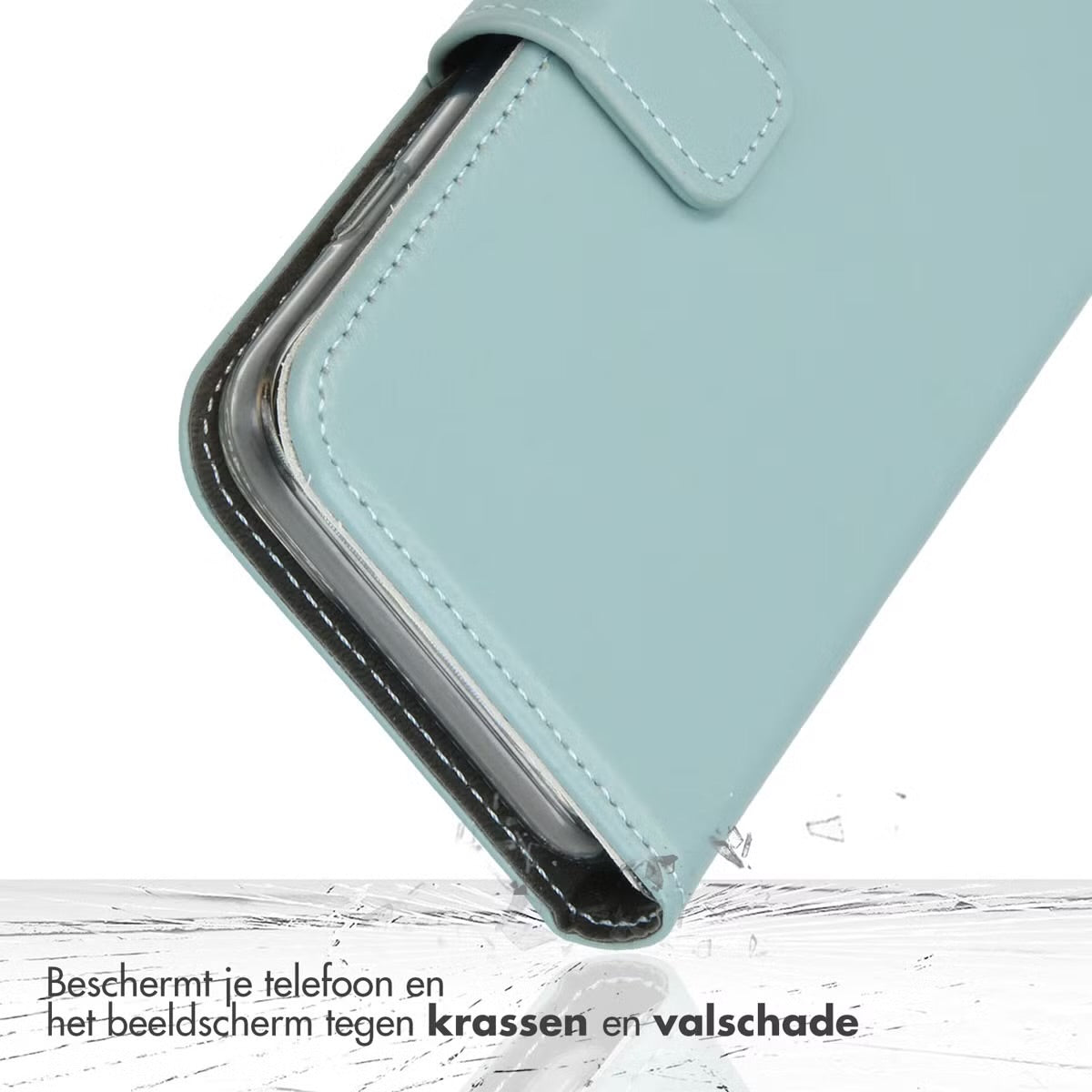 Selencia Echt Leren Bookcase for Apple iPhone Air - Air Blue