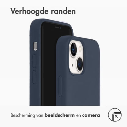 Accezz Liquid Silicone Backcover met MagSafe pour de iPhone 13 Mini - Donkerblauw