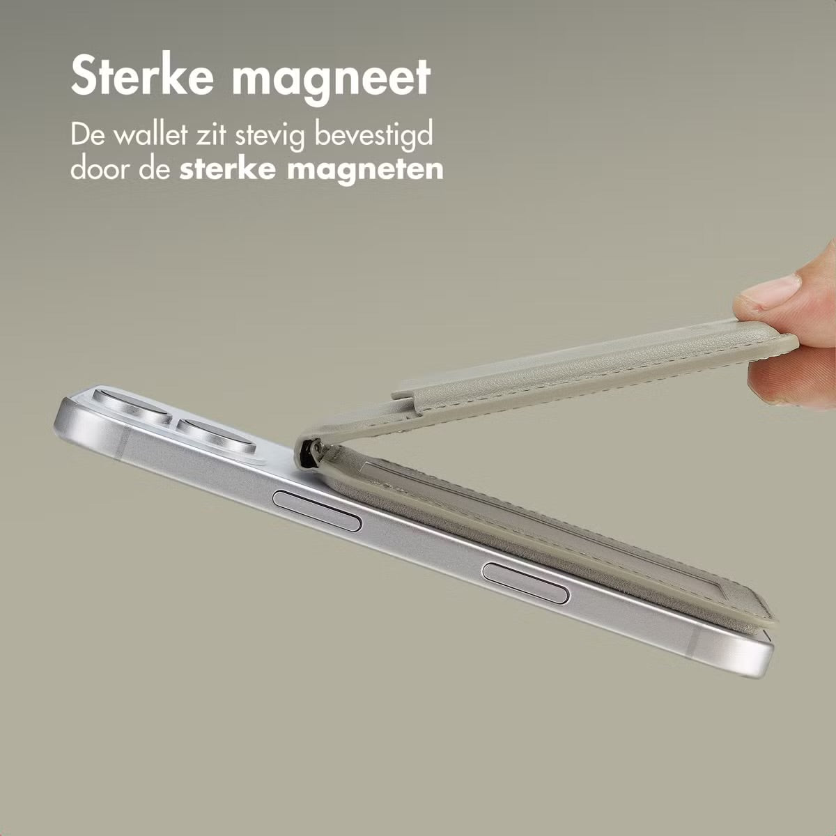 Accezz Leren Wallet meets standard for MagSafe - Light Gray