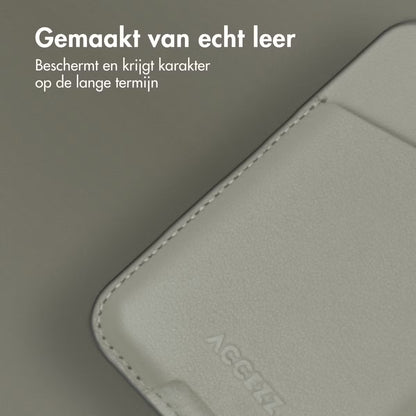 Accezz Leather Cardholder MagSafe - Kaarthouder met MagSafe - Light Gray