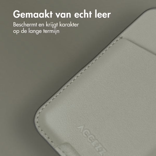 Accezz Leather Cardholder MagSafe - Kaarthouder met MagSafe - Light Gray