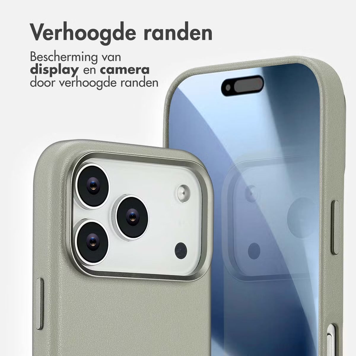 Access MagSafe Leather Backcover for Apple iPhone 17 Pro - Lichtgrijs 