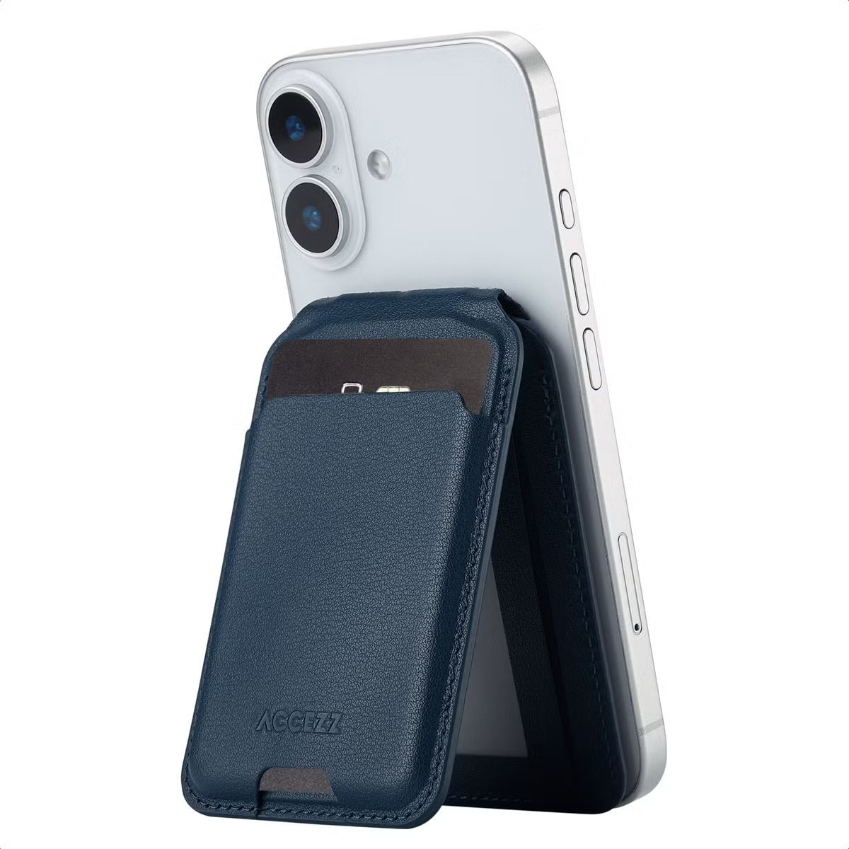 Accezz Leren Wallet meets standard for MagSafe - Nightfall Blue