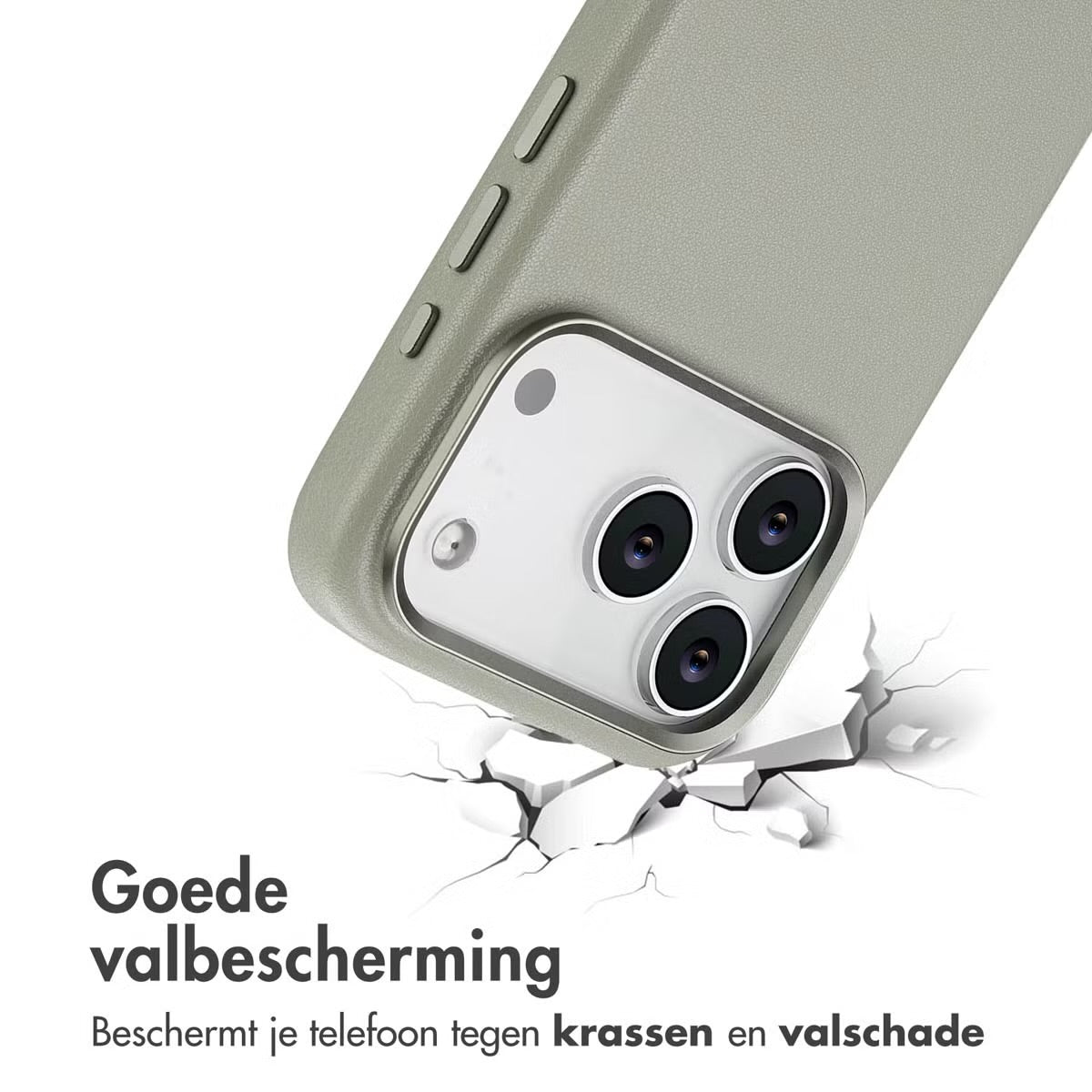 Access MagSafe Leather Backcover for Apple iPhone 17 Pro - Lichtgrijs 