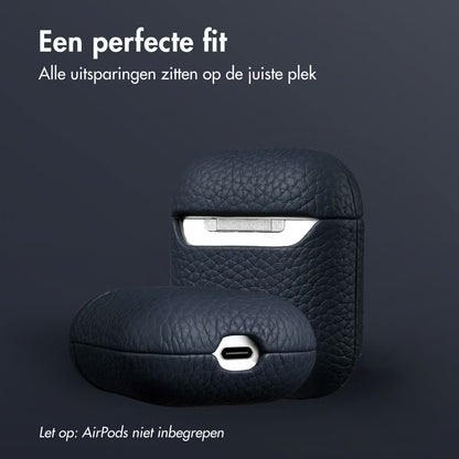 Accezz Echt Leren Case for Apple AirPods 1 / 2 - Donkerblauw