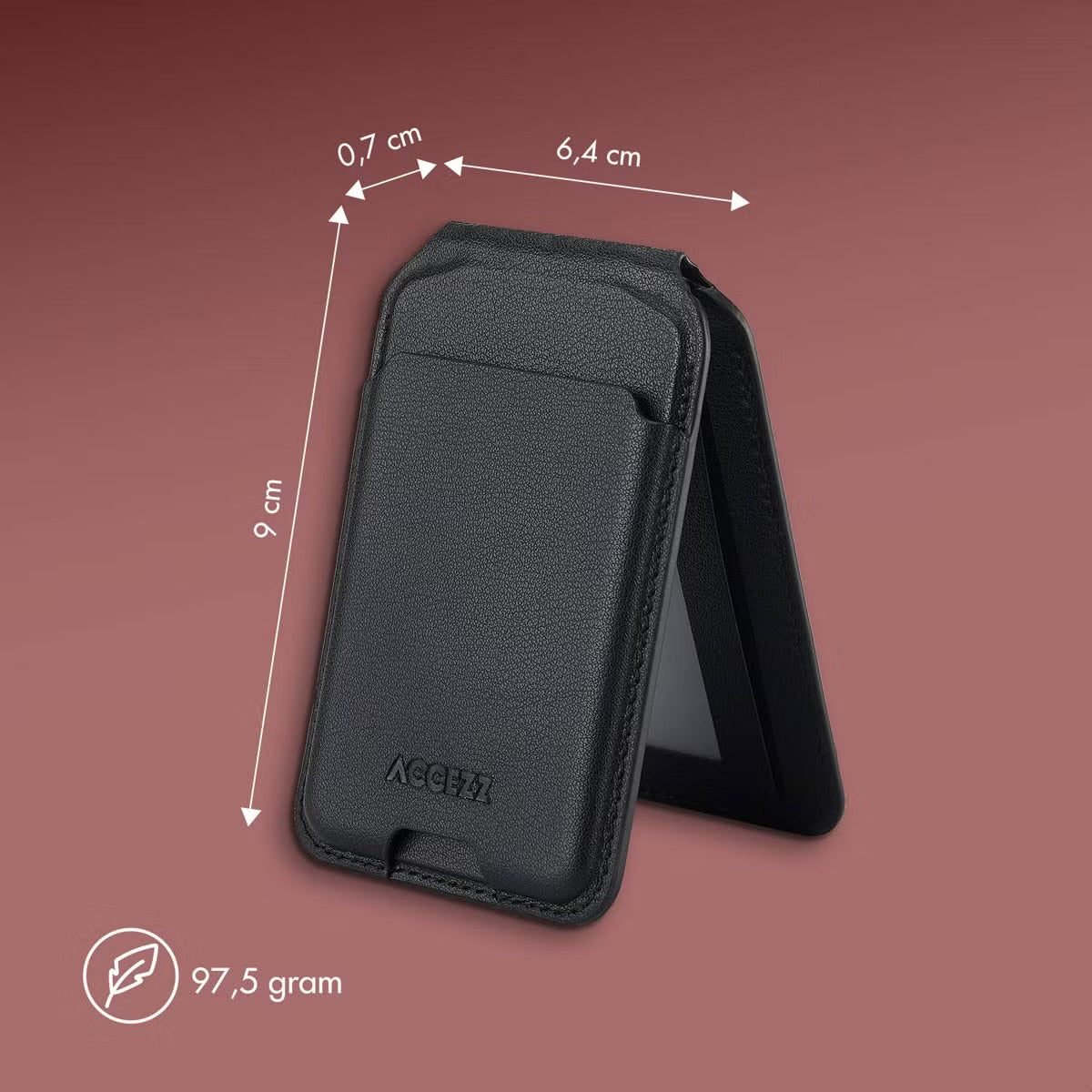 Accezz Leren Wallet meets standard for MagSafe - Onyx Black