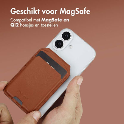 Accezz Leren Wallet meets standard for MagSafe - Sienna Brown