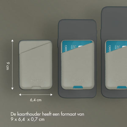 Accezz Leather Cardholder MagSafe - Kaarthouder met MagSafe - Light Gray