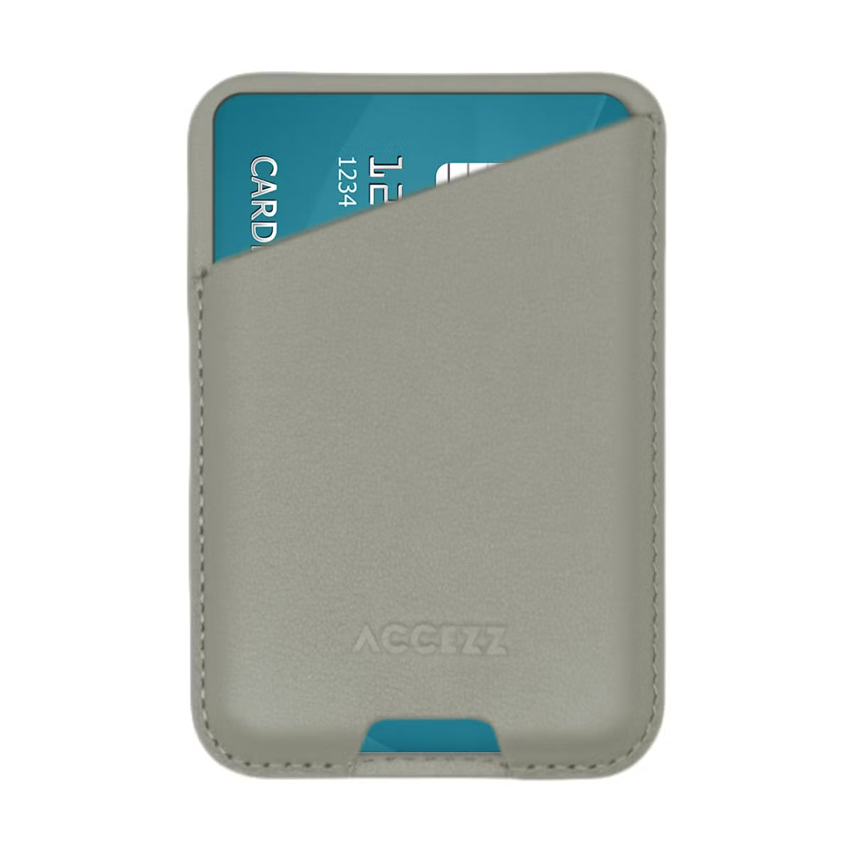 Accezz Leather Cardholder MagSafe - Kaarthouder met MagSafe - Light Gray