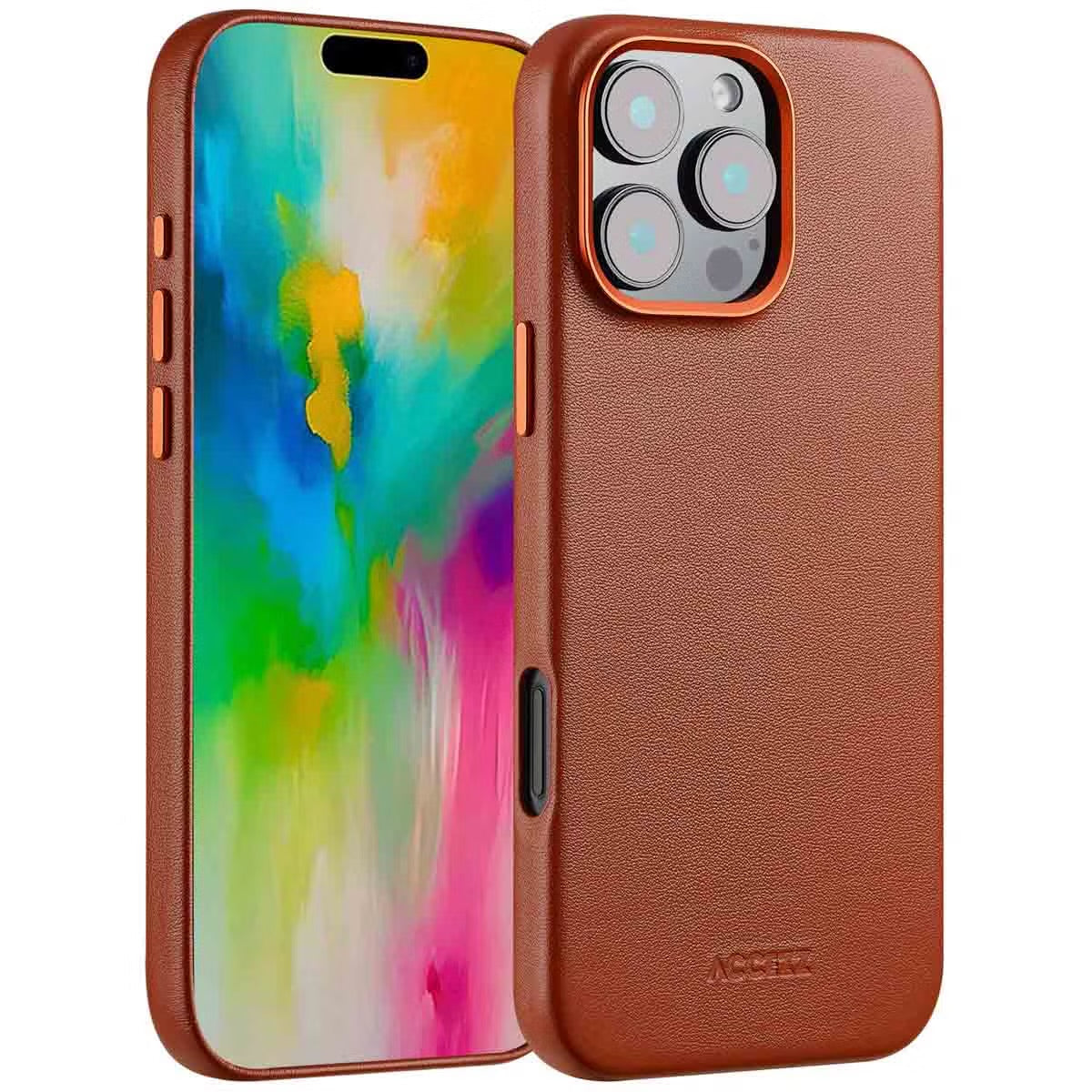 Access MagSafe Leather Backcover for Apple iPhone 16 Pro Max - Sienna Brown