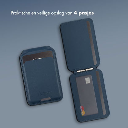 Accezz Leren Wallet meets standard for MagSafe - Nightfall Blue