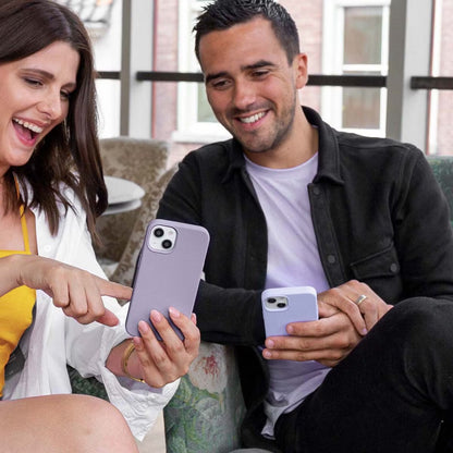 Accezz Liquid Silicone Backcover for Apple iPhone 15 - Lavender Gray