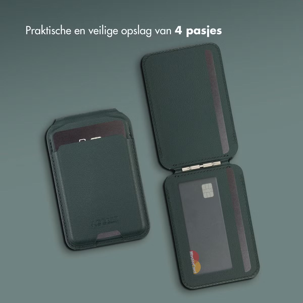 Accezz Leren Wallet meets standard for MagSafe - Cedar Green