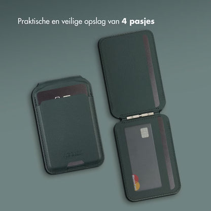 Accezz Leren Wallet meets standard for MagSafe - Cedar Green