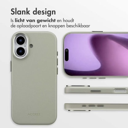 Access MagSafe Leather Backcover for Apple iPhone 17 - Lichtgrijs