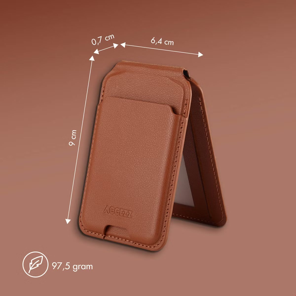 Accezz Leren Wallet meets standard for MagSafe - Sienna Brown