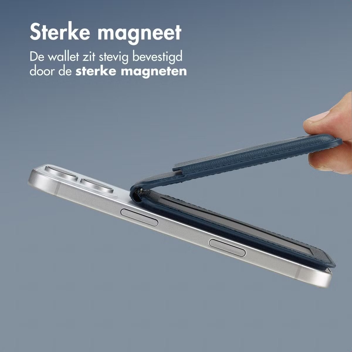 Accezz Leren Wallet meets standard for MagSafe - Nightfall Blue