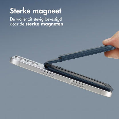 Accezz Leren Wallet meets standard for MagSafe - Nightfall Blue