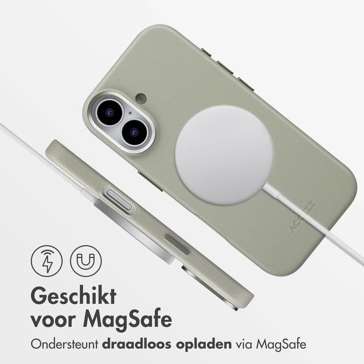 Access MagSafe Leather Backcover for Apple iPhone 17 - Lichtgrijs