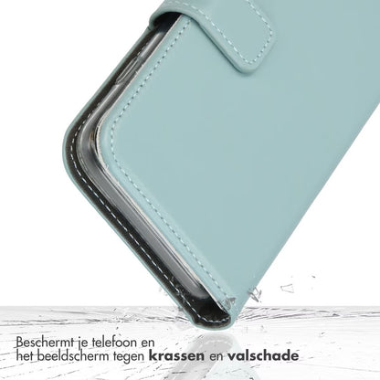 Selencia Echt Leren Bookcase for Apple iPhone 17 Pro - Air Blue 