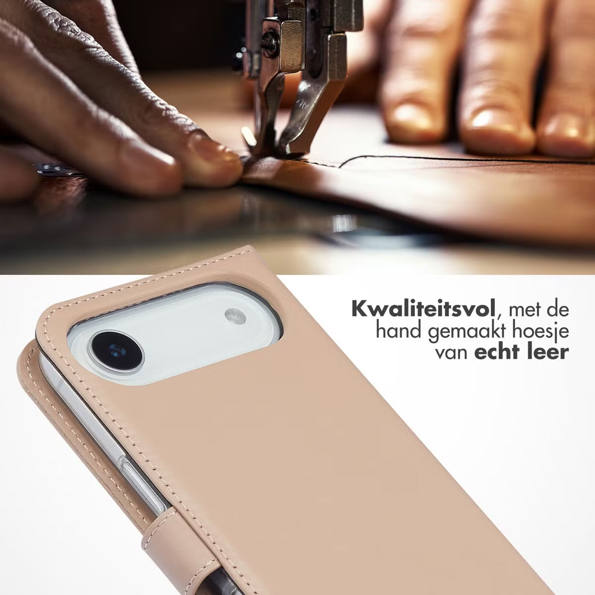 Selencia Echt Leren Bookcase for Apple iPhone Air - Dusty Pink