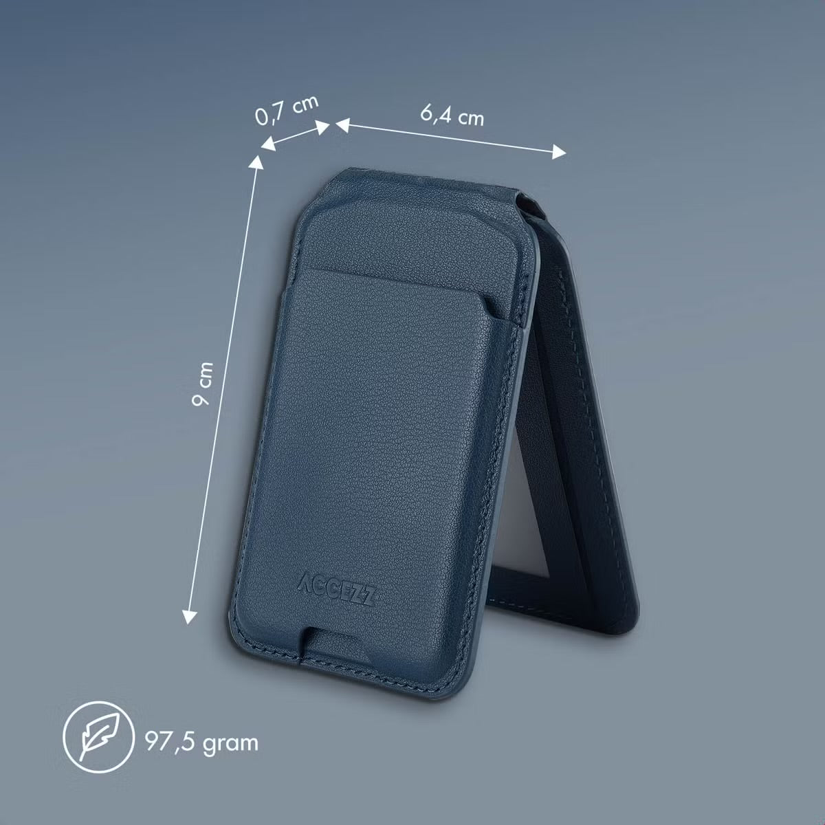 Accezz Leren Wallet meets standard for MagSafe - Nightfall Blue