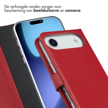 Selencia Echt Leren Bookcase for Apple iPhone Air - Rood