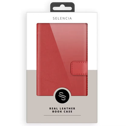 Selencia Echt Leren Bookcase for Apple iPhone Air - Rood