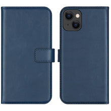 Selencia Echt Leren Bookcase for iPhone 13 - Blue 