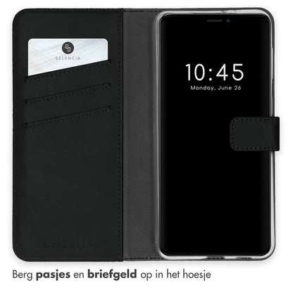 Selencia Echt Leren Bookcase for iPhone 13 - Black 