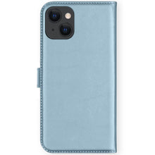 Selencia Echt Leren Bookcase for iPhone 13 Mini - Light blue
