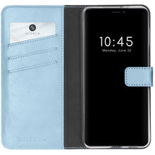 Selencia Echt Leren Bookcase for iPhone 13 Mini - Light blue
