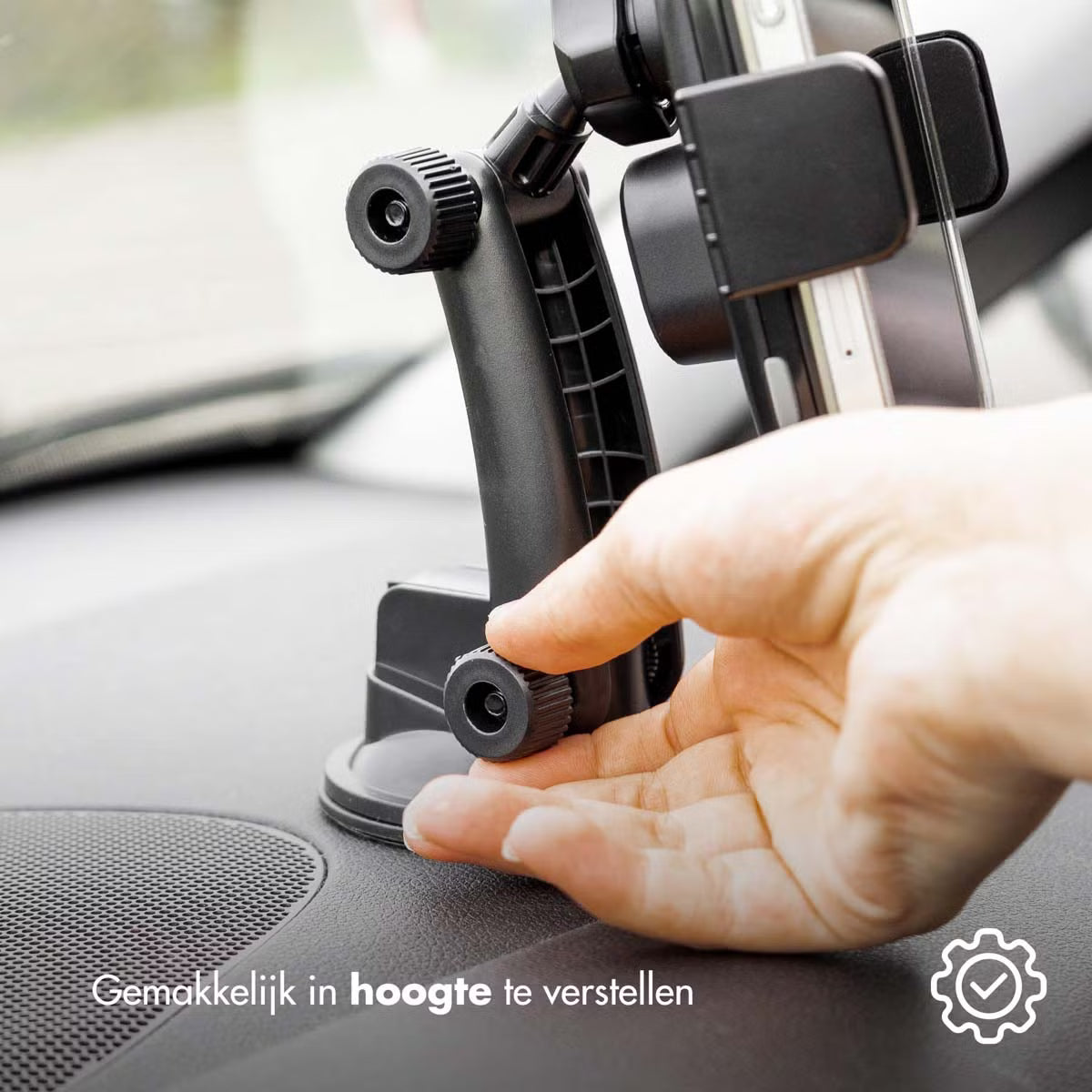 Accezz Telefoonhouder auto - Draadloze oplader - Dashboard en voorruit - Zwart 