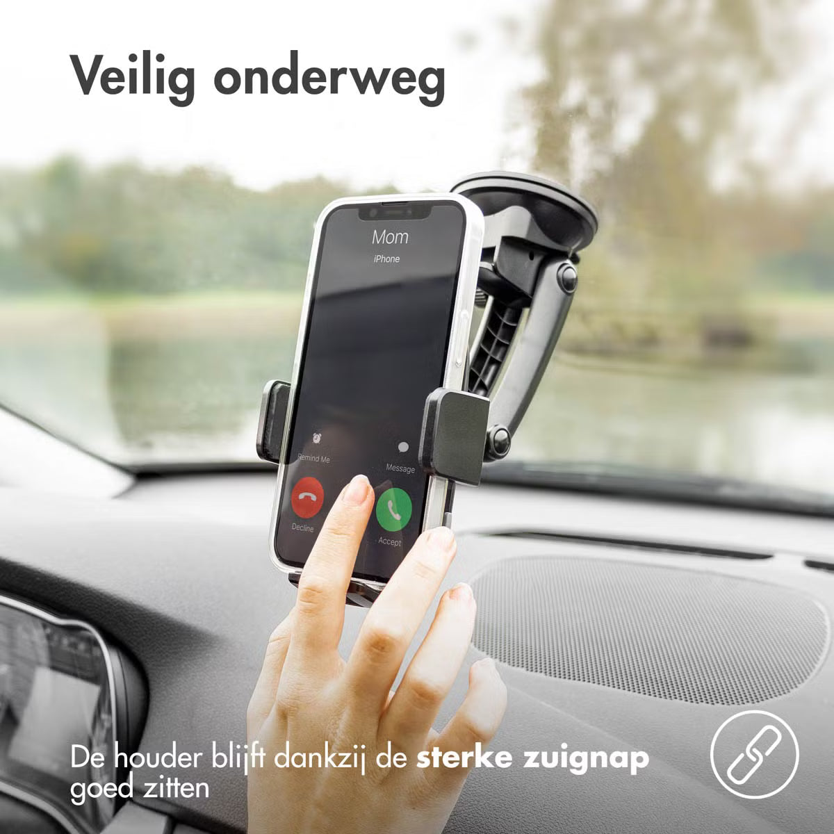 Accezz Telefoonhouder auto - Draadloze oplader - Dashboard en voorruit - Zwart 