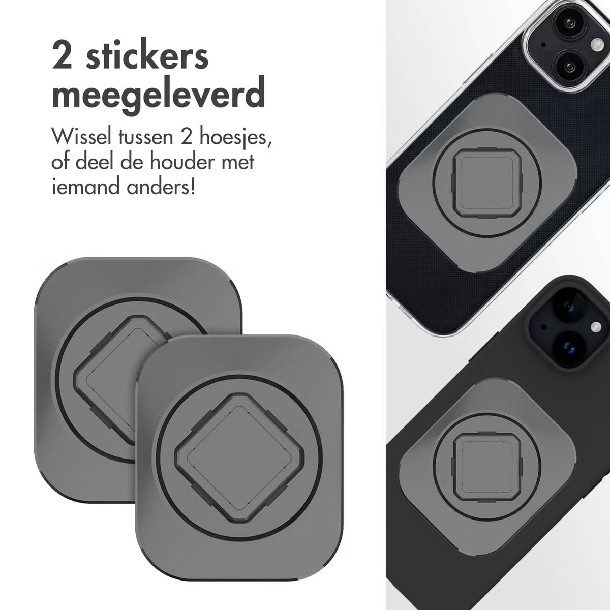 Accezz EasyLock telefoonhouder fiets - inclusief hoesje voor de Apple iPhone 15 Pro - Aluminium - 360 graden draaibaar - Zwart
