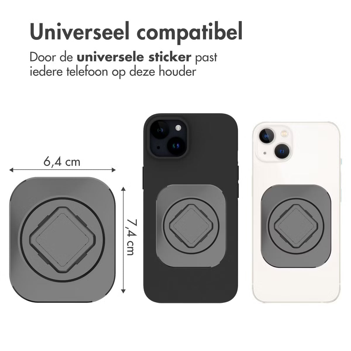 Accezz EasyLock telefoonhouder fiets - inclusief hoesje voor de Apple iPhone 15 Pro - Aluminium - 360 graden draaibaar - Zwart