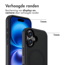 Accezz Rugged Frosted MagSafe Backcover voor de Apple iPhone 16 - Zwart
