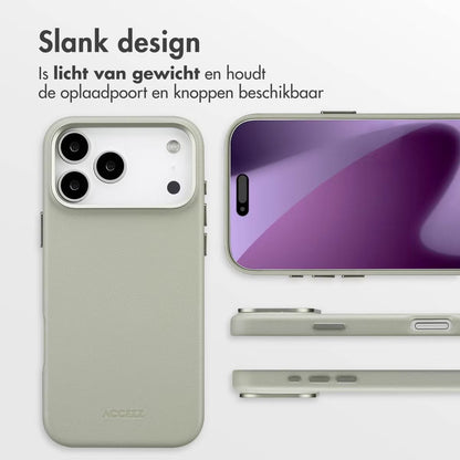 Access MagSafe Leather Backcover for Apple iPhone 17 Pro Max - Lichtgrijs