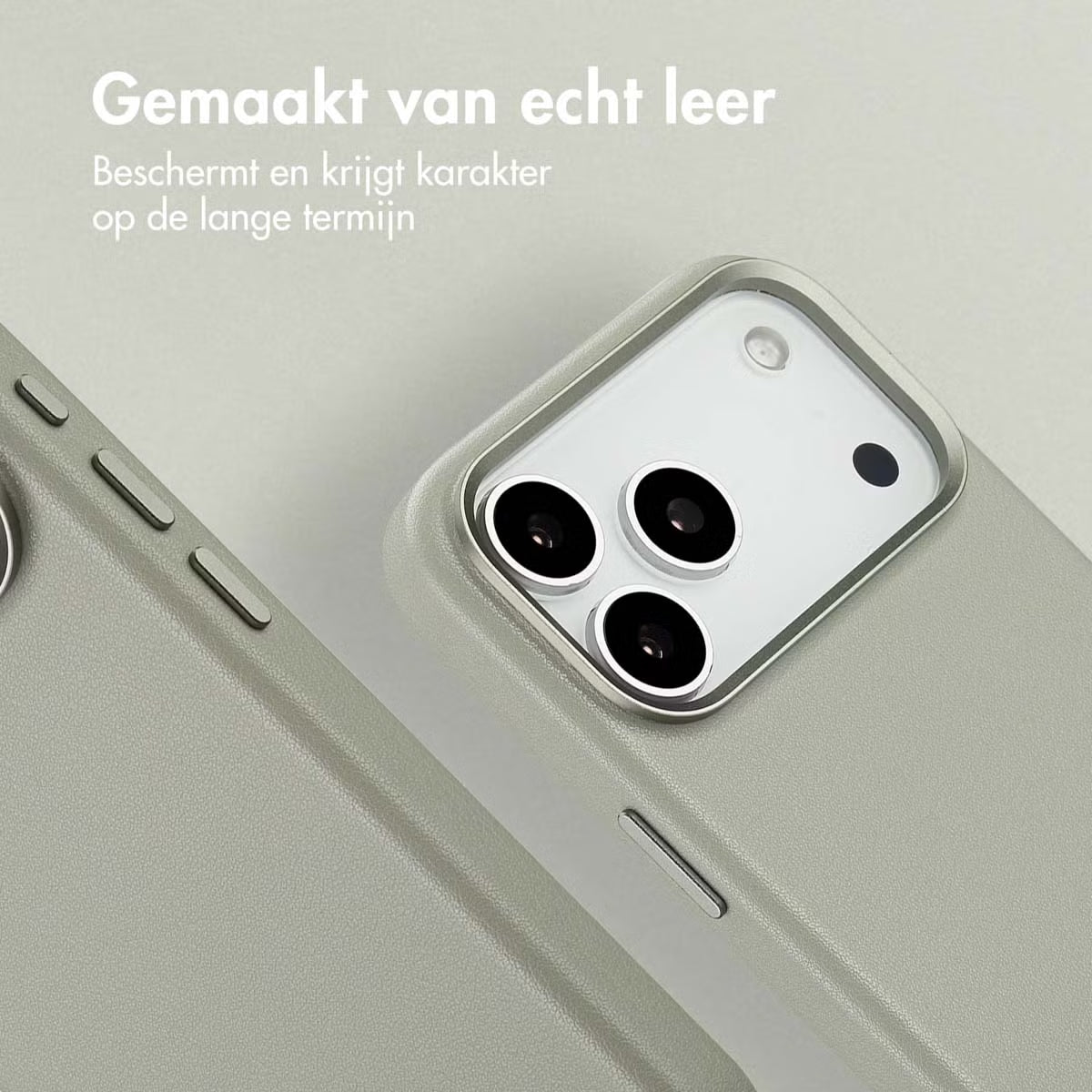 Access MagSafe Leather Backcover for Apple iPhone 17 Pro Max - Lichtgrijs