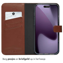 Selencia Echt Leren Bookcase for Apple iPhone 17 Pro Max - Lichtbruin