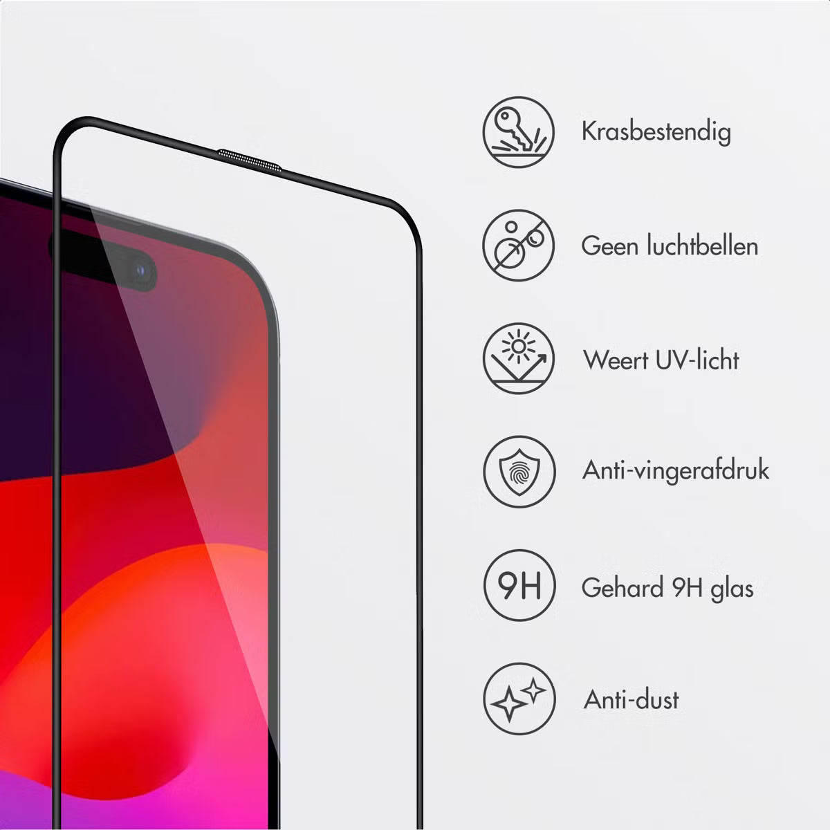 Accezz Gehard Glas Screenprotector + Applicator for Apple iPhone 17 Pro