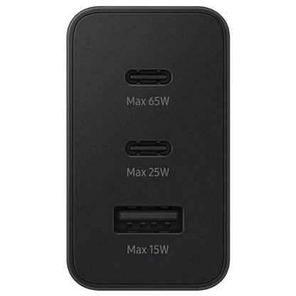 Samsung Originele Power Adapter Trio - Oplader - 2x USB-C en 1x USB aansluiting - Fast Charge - 65W - Black