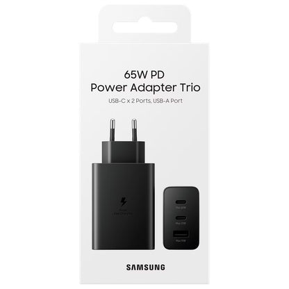 Samsung Originele Power Adapter Trio - Oplader - 2x USB-C en 1x USB aansluiting - Fast Charge - 65W - Black