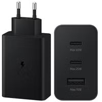 Samsung Originele Power Adapter Trio - Oplader - 2x USB-C en 1x USB aansluiting - Fast Charge - 65W - Black