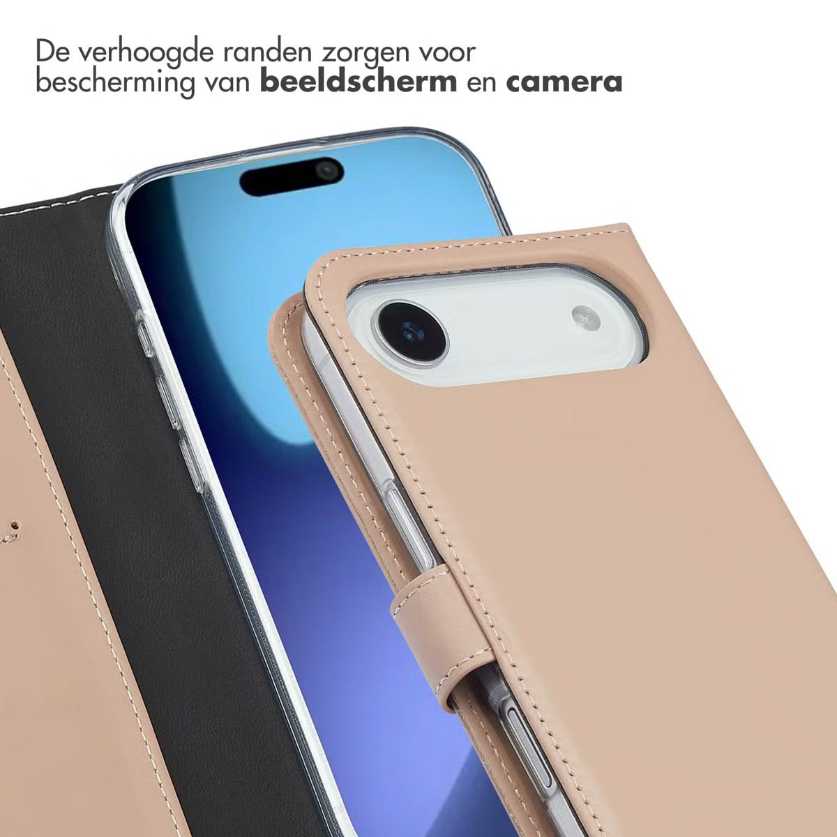 Selencia Echt Leren Bookcase for Apple iPhone Air - Dusty Pink