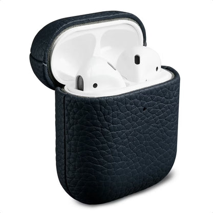 Accezz Echt Leren Case for Apple AirPods 1 / 2 - Donkerblauw