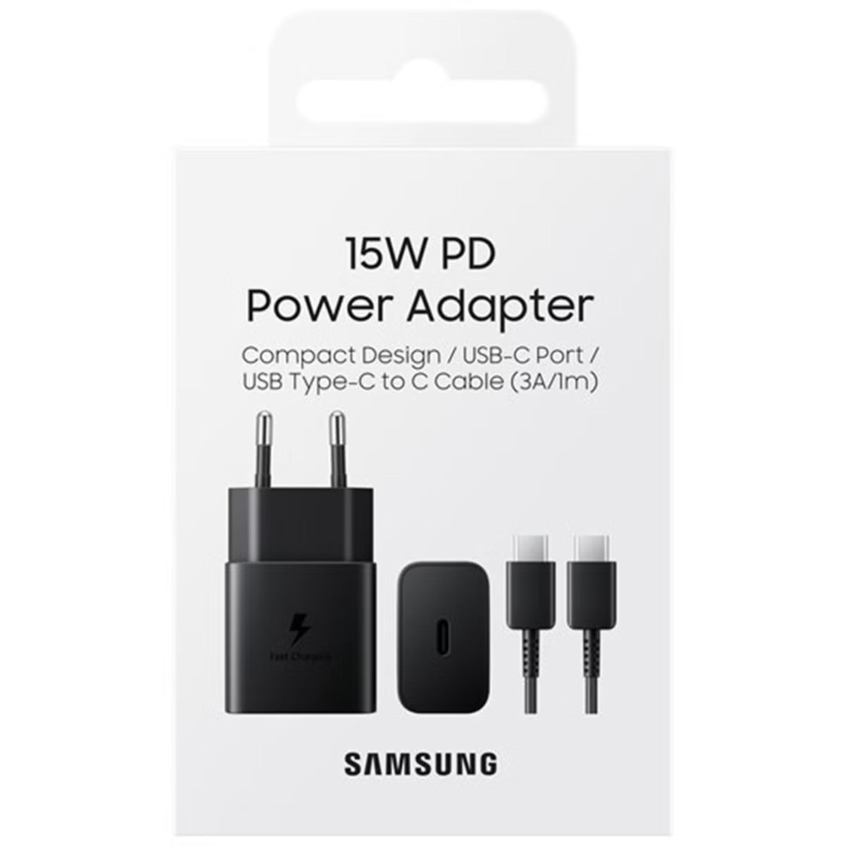 Samsung Originele Power Adapter met USB-C cable - Oplader - USB-C aansluiting - Fast Charge - 15 Watt - 1 meter - Black